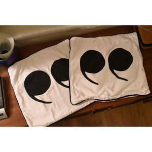 Kate Spade Quote Quotation Marks Pillow Covers Sham Black and White